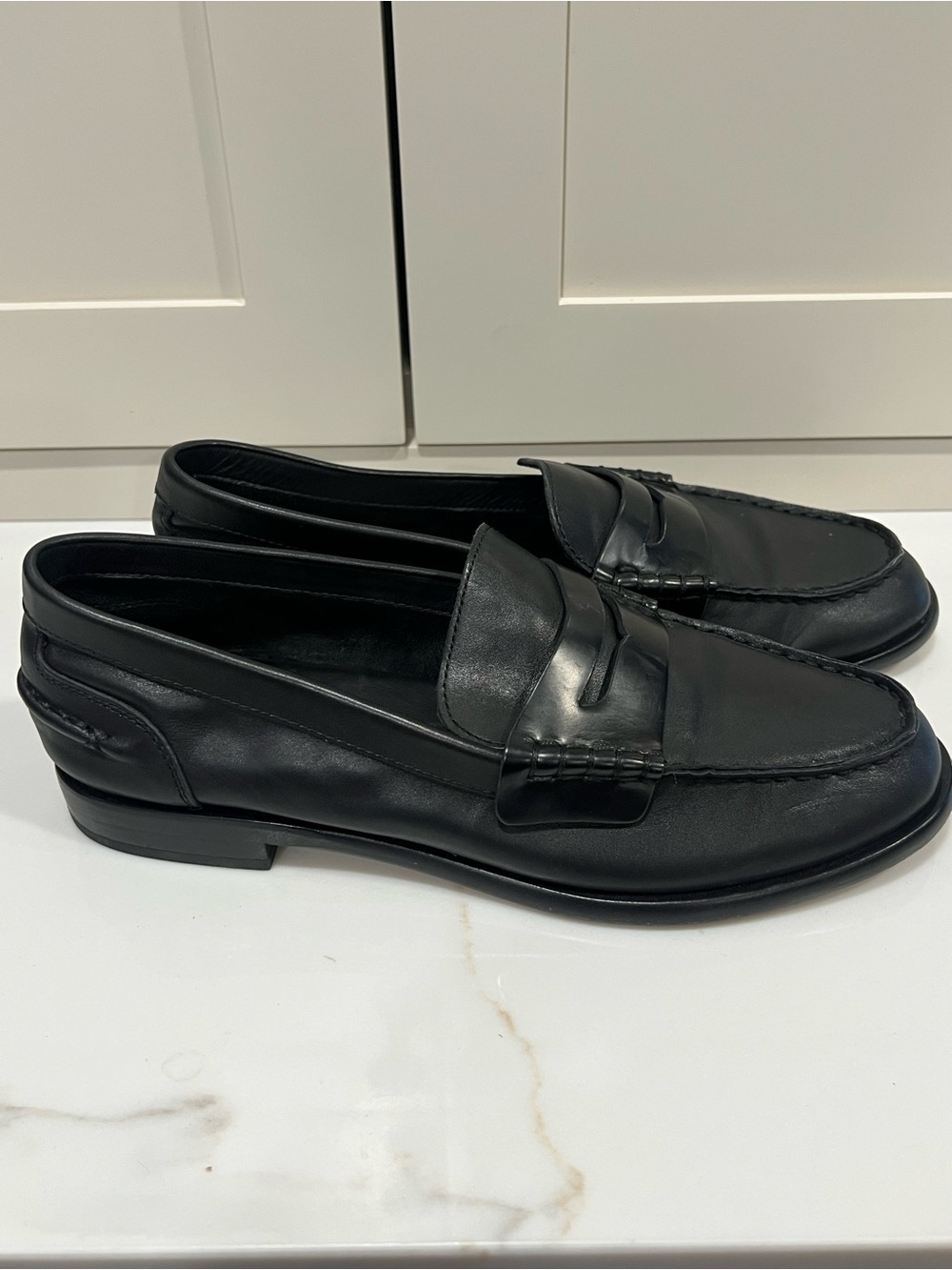 rag & bone Black Leather Penny Loafers